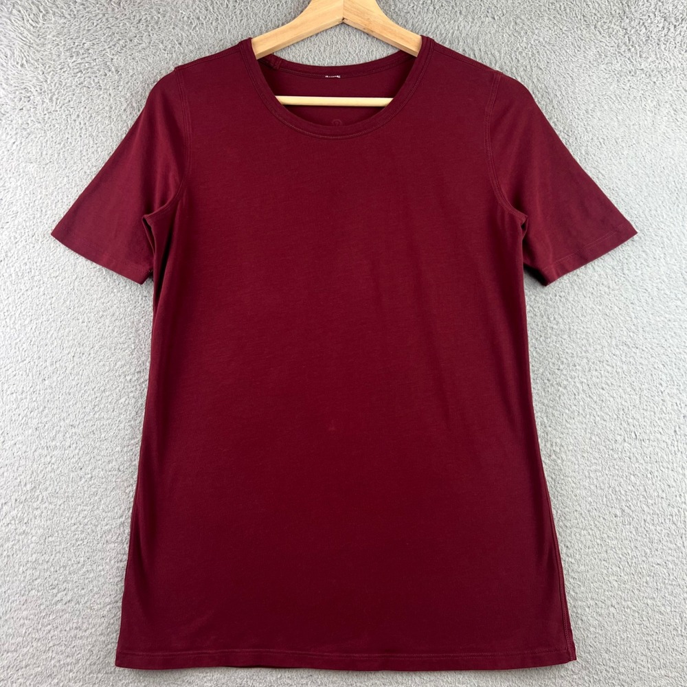 Lululemon Love Crewneck Short Sleeve T-Shirt Burgundy Maroon Women Size 6